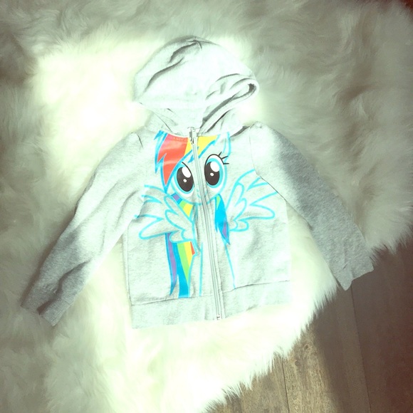 Gray Rainbow Dash Hoodie with zipper - Picture 1 of 4